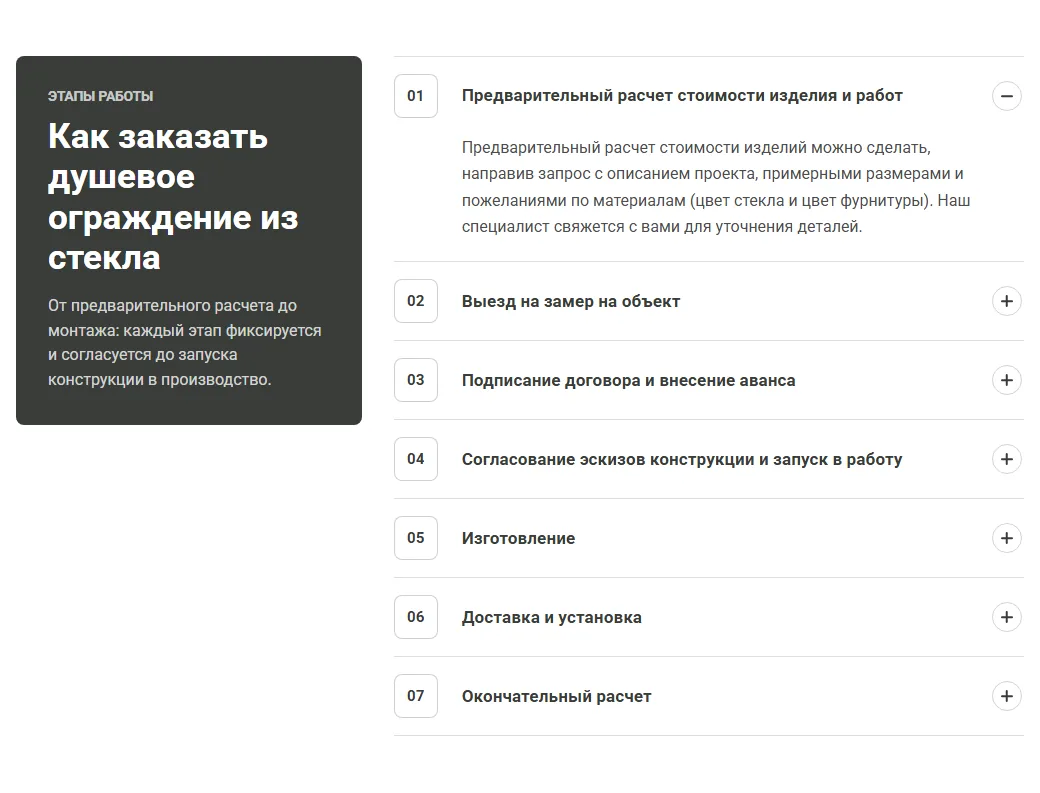 Последовательность заказа душевого ограждения от расчёта до монтажа